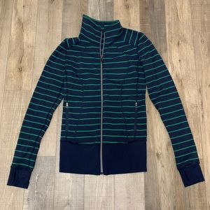 Lululemon Athletica Women's Nice Asana Jacket Slalom Stripe Inkwell Size 4